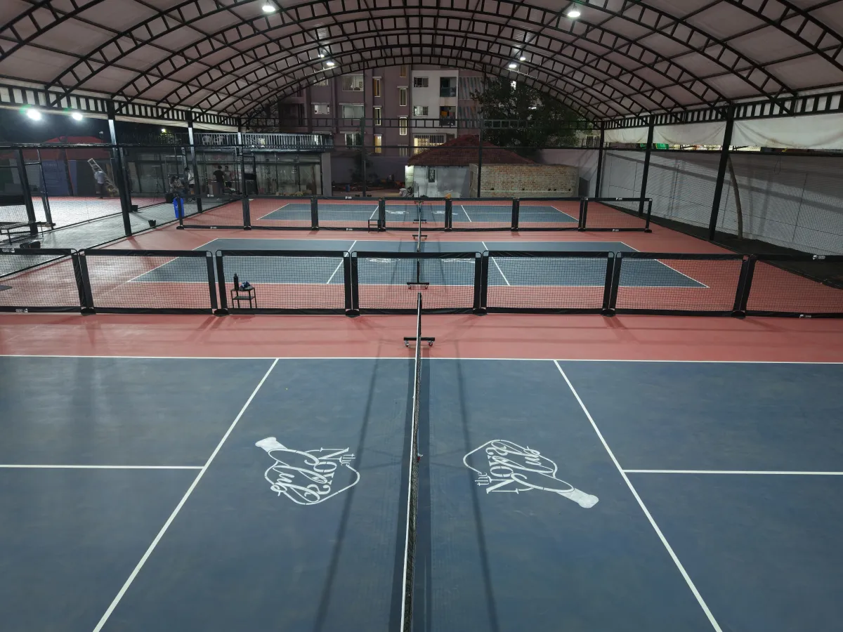 The Nova Club pickleball courts aerial view Nashik